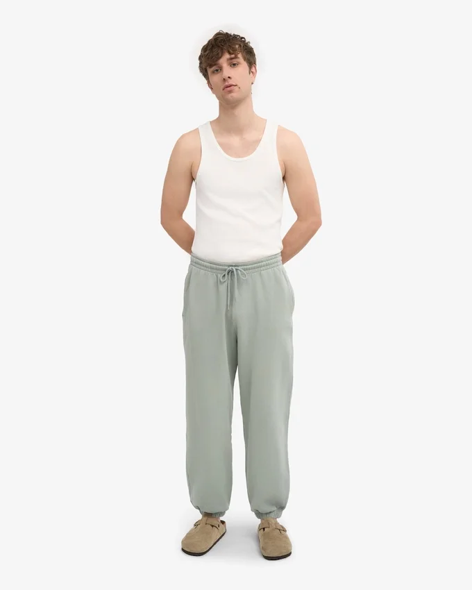 Pantalones de chándal orgánicos de corte holgado - Azul acero