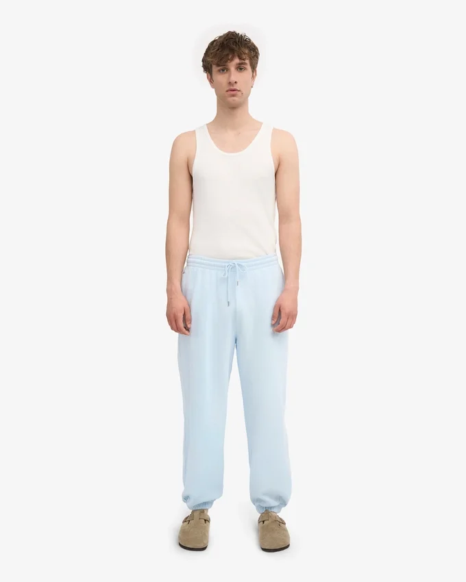 Pantalones de chándal orgánicos de corte holgado - Azul polar