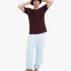 Pantalones de chándal orgánicos de corte holgado - Azul polar
