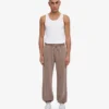 Pantalones de chándal orgánicos de corte holgado - Caqui descolorido