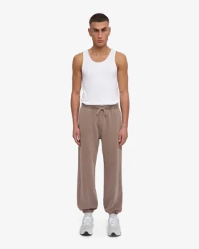 Pantalones de chándal orgánicos de corte holgado – Caqui descolorido