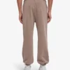Pantalones de chándal orgánicos de corte holgado - Caqui descolorido