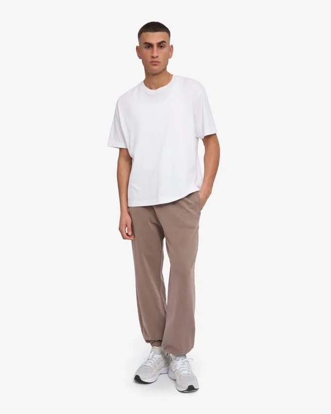Pantalones de chándal orgánicos de corte holgado - Caqui descolorido