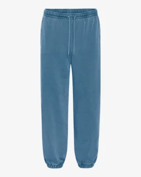 Pantalones de chándal orgánicos de corte holgado - Índigo descolorido