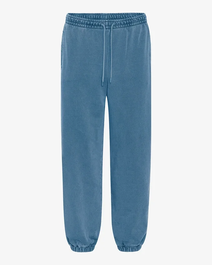Pantalones de chándal orgánicos de corte holgado - Índigo descolorido