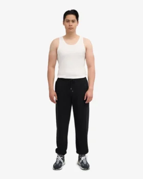 Pantalones de chándal orgánicos de corte holgado – Negro intenso