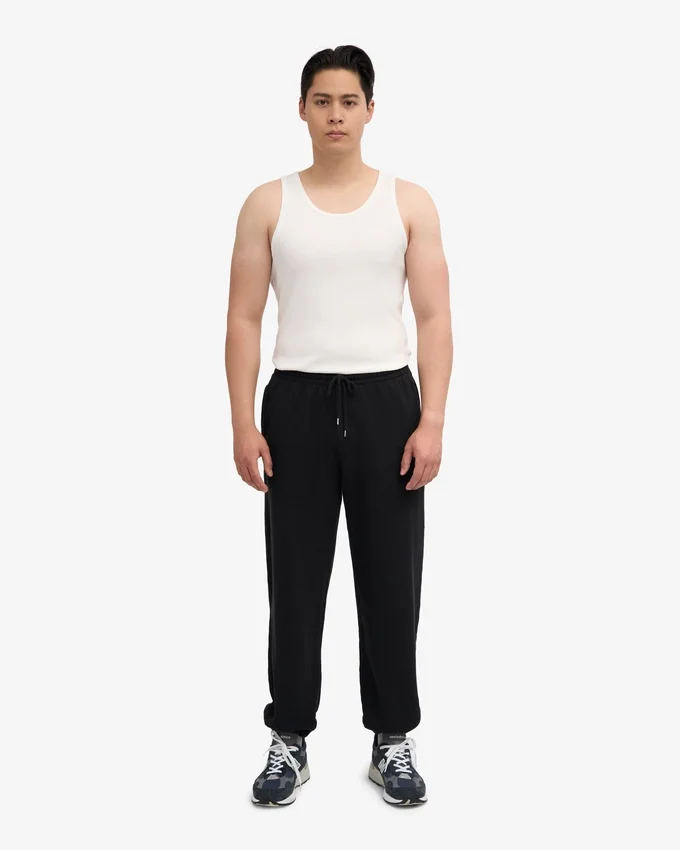 Pantalones de chándal orgánicos de corte holgado - Negro intenso
