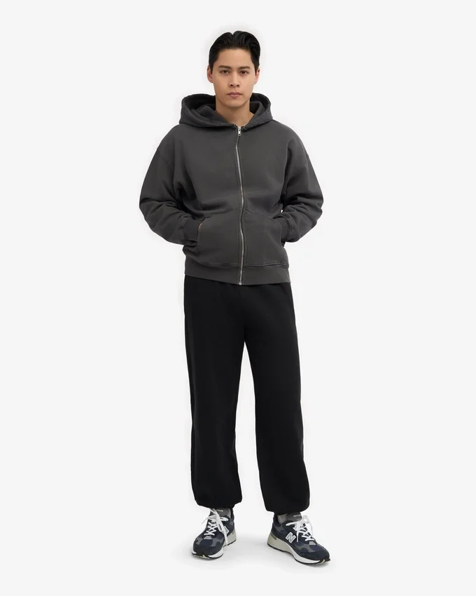 Pantalones de chándal orgánicos de corte holgado - Negro intenso