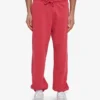 Pantalones de chándal orgánicos de corte holgado - Rojo descolorido