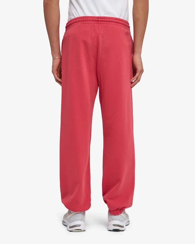 Pantalones de chándal orgánicos de corte holgado - Rojo descolorido
