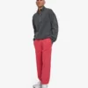 Pantalones de chándal orgánicos de corte holgado - Rojo descolorido