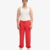 Pantalones de chándal orgánicos de corte holgado - Rojo mandarina