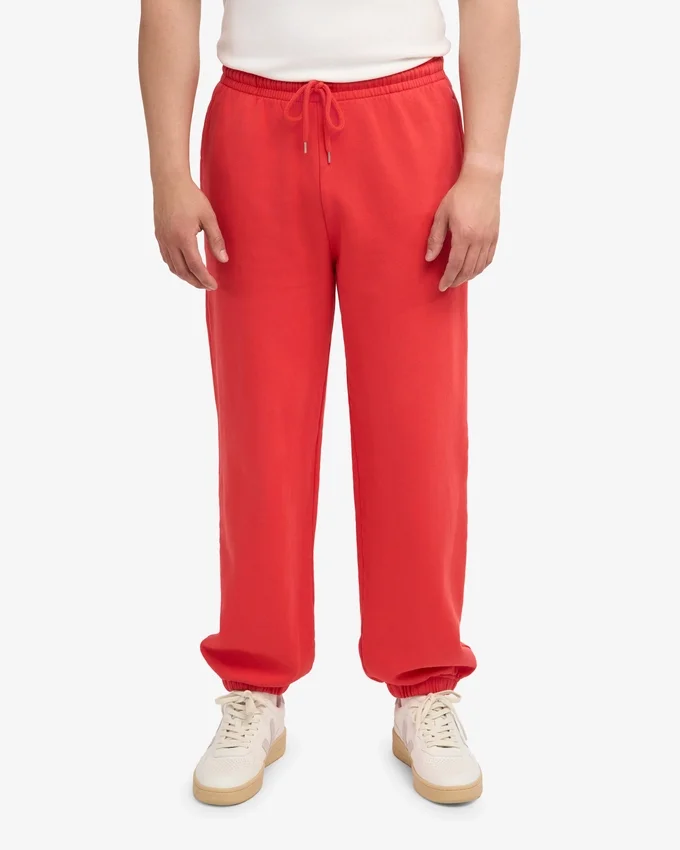 Pantalones de chándal orgánicos de corte holgado - Rojo mandarina