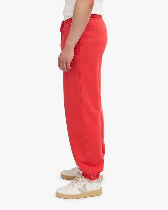 Pantalones de chándal orgánicos de corte holgado - Rojo mandarina
