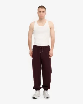 Pantalones de chándal orgánicos de corte holgado – Rojo sangre de buey