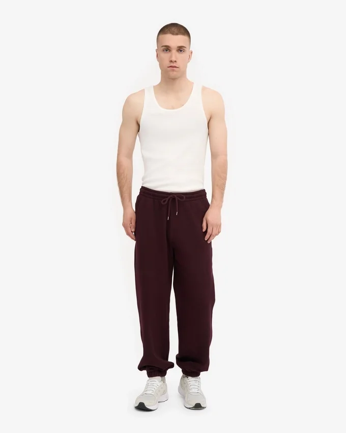 Pantalones de chándal orgánicos de corte holgado - Rojo sangre de buey