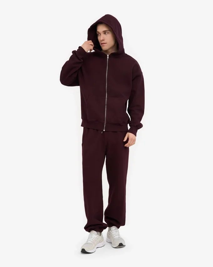Pantalones de chándal orgánicos de corte holgado - Rojo sangre de buey