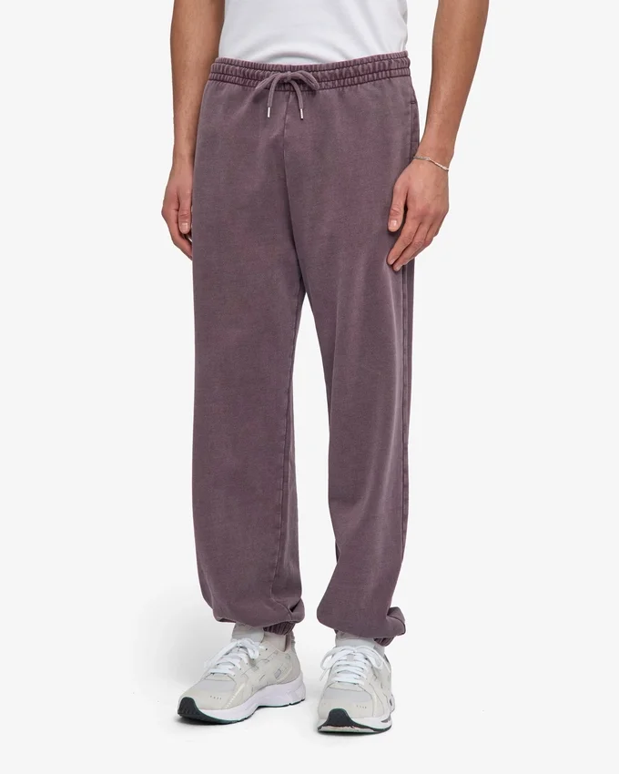 Pantalones de chándal orgánicos de corte holgado - Uva descolorida