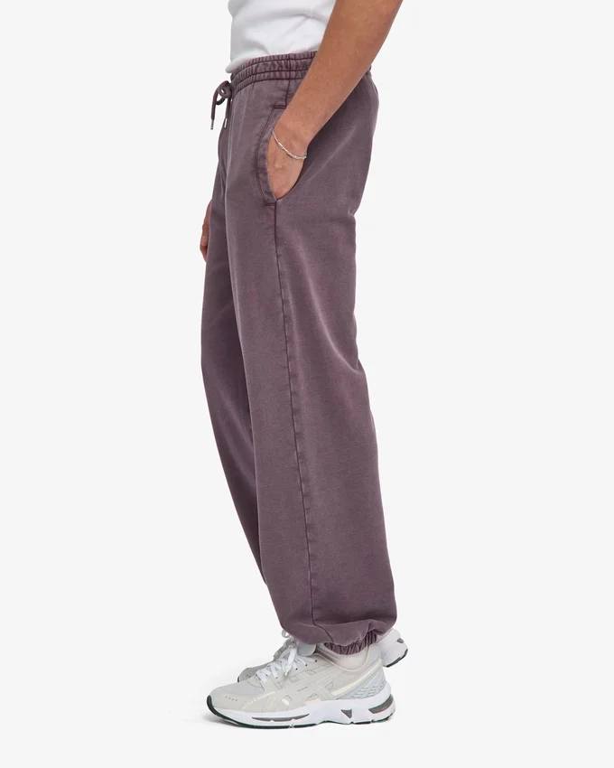 Pantalones de chándal orgánicos de corte holgado - Uva descolorida