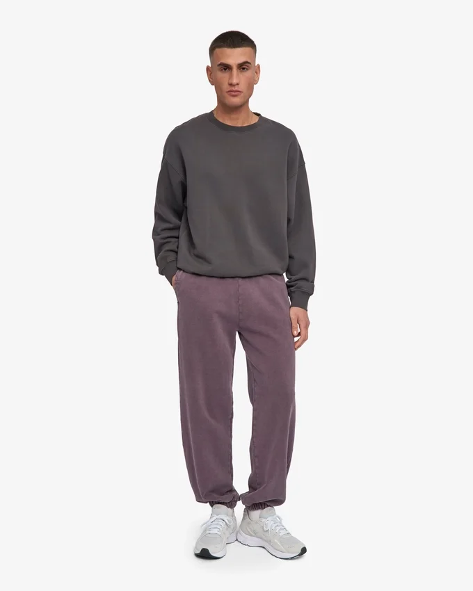 Pantalones de chándal orgánicos de corte holgado - Uva descolorida