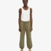 Pantalones de chándal orgánicos de corte holgado - Verde oliva apagado