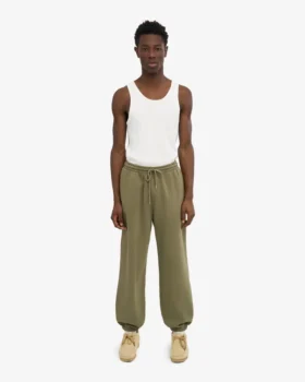 Pantalones de chándal orgánicos de corte holgado – Verde oliva apagado
