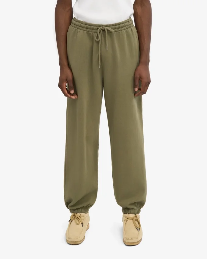 Pantalones de chándal orgánicos de corte holgado - Verde oliva apagado