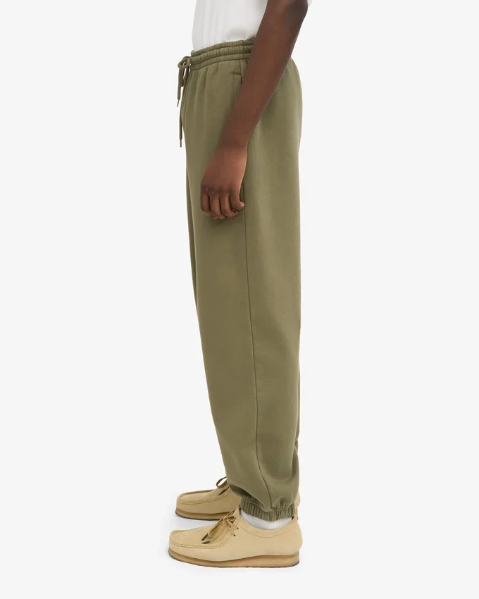 Pantalones de chándal orgánicos de corte holgado - Verde oliva apagado