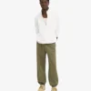 Pantalones de chándal orgánicos de corte holgado - Verde oliva apagado