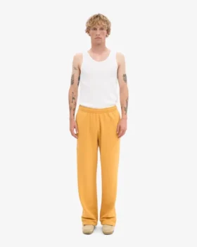 Pantalones de chándal orgánicos de corte recto – Amarillo quemado