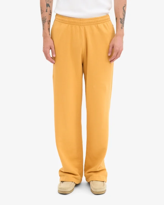 Pantalones de chándal orgánicos de corte recto - Amarillo quemado