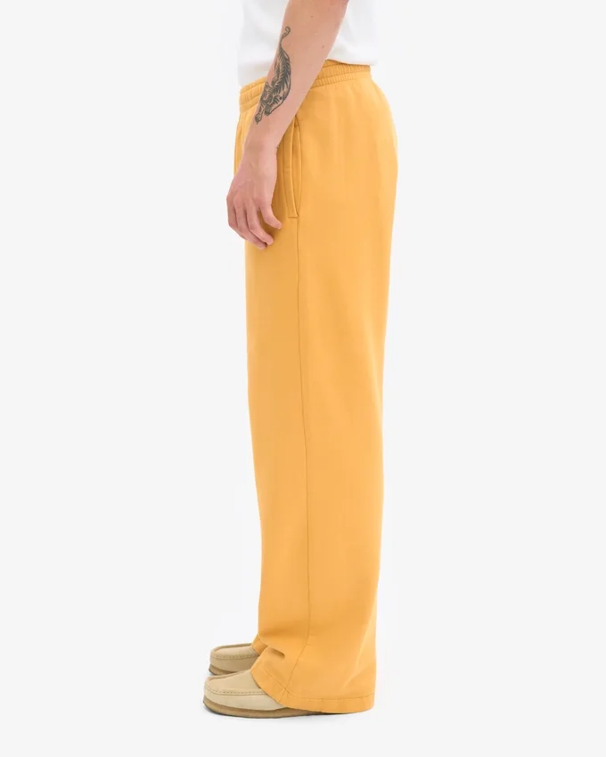 Pantalones de chándal orgánicos de corte recto - Amarillo quemado