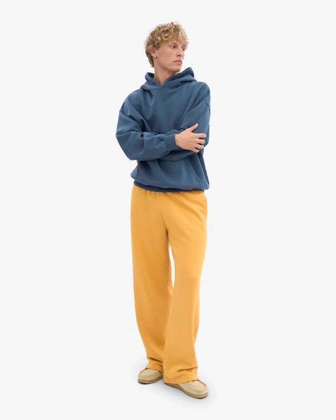 Pantalones de chándal orgánicos de corte recto - Amarillo quemado