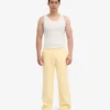 Pantalones de chándal orgánicos de corte recto - Amarillo suave