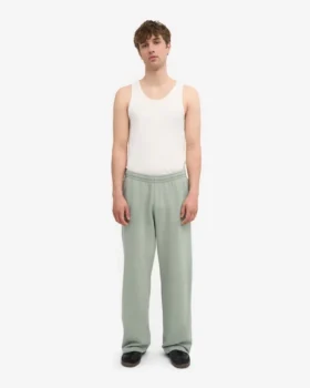 Pantalones de chándal orgánicos de corte recto – Azul acero