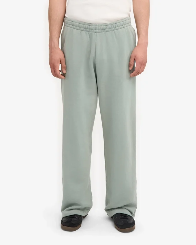 Pantalones de chándal orgánicos de corte recto - Azul acero