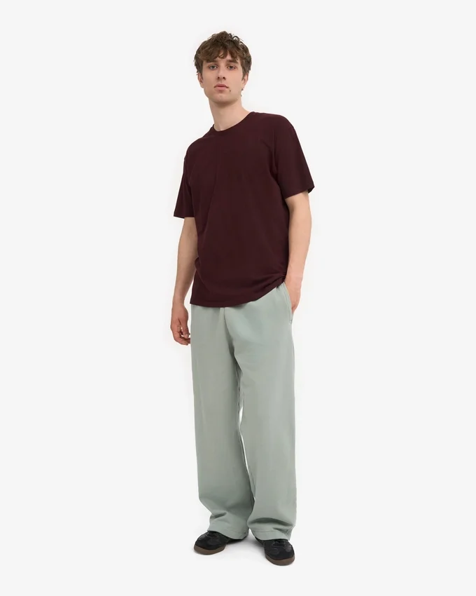 Pantalones de chándal orgánicos de corte recto - Azul acero