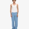 Pantalones de chándal orgánicos de corte recto - Azul costa