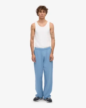 Pantalones de chándal orgánicos de corte recto – Azul costa