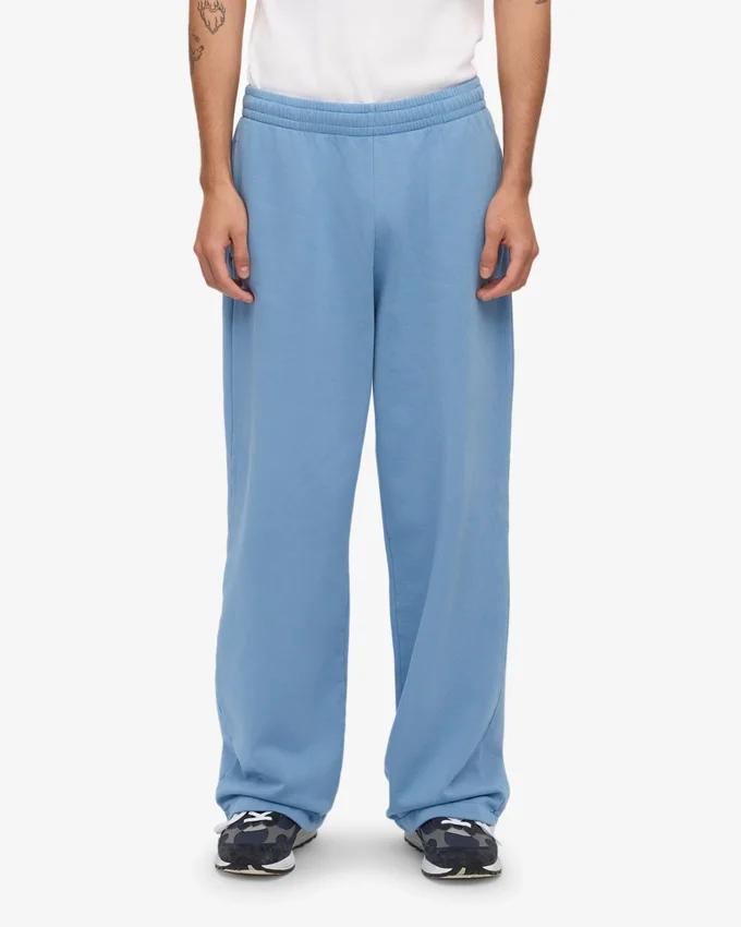Pantalones de chándal orgánicos de corte recto - Azul costa