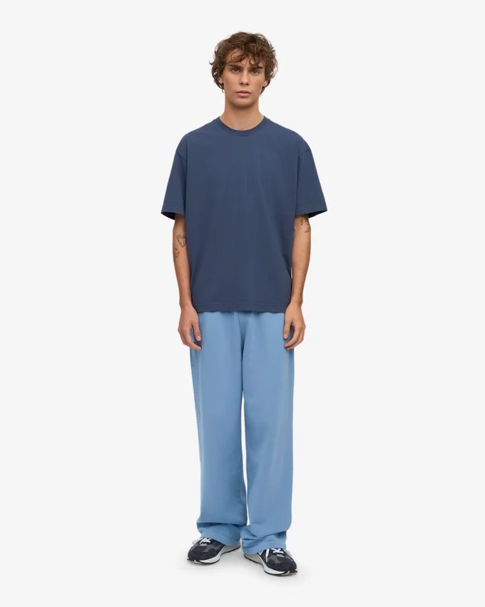 Pantalones de chándal orgánicos de corte recto - Azul costa