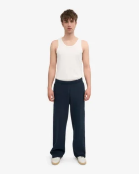 Pantalones de chándal orgánicos de corte recto – Azul marino