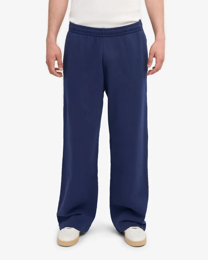 Pantalones de chándal orgánicos de corte recto - Azul marino
