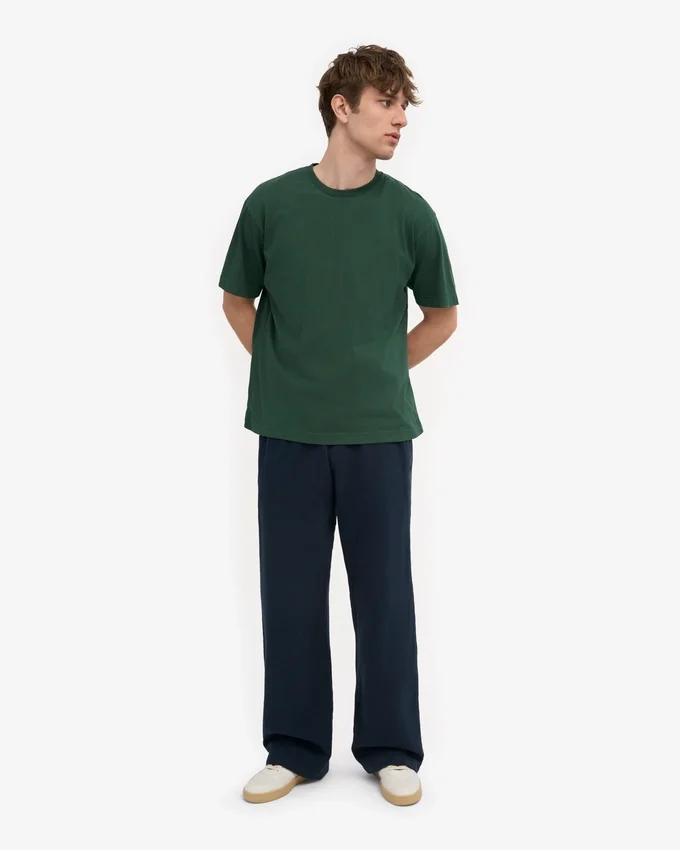 Pantalones de chándal orgánicos de corte recto - Azul marino