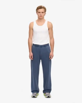 Pantalones de chándal orgánicos de corte recto – Azul Neptuno