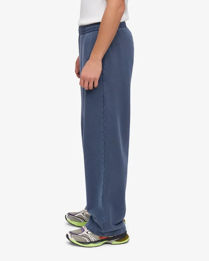Pantalones de chándal orgánicos de corte recto - Azul Neptuno