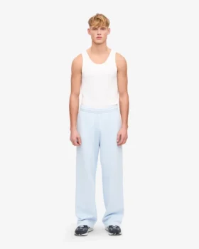 Pantalones de chándal orgánicos de corte recto – Azul polar