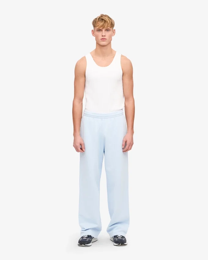 Pantalones de chándal orgánicos de corte recto - Azul polar