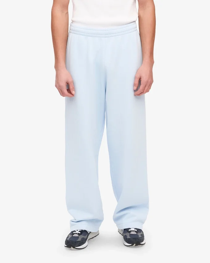 Pantalones de chándal orgánicos de corte recto - Azul polar