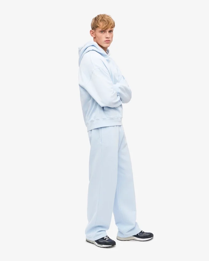 Pantalones de chándal orgánicos de corte recto - Azul polar